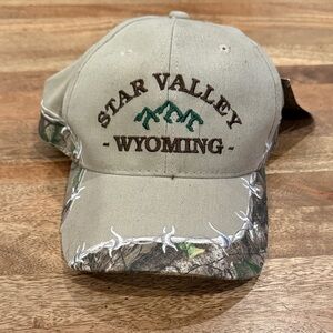 Star Valley Wyoming Camo Cap with adjustable velcro closure
